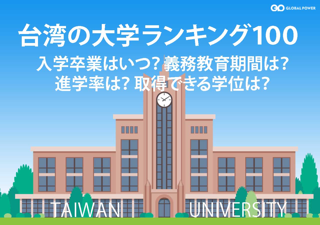 台湾の大学ランキング100 入学 卒業は何月 義務教育は 大学進学率は 取得できる学位は 外国人雇用と外国人マネジメントのすべてがわかる Globalpower University